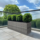 LEWIS&WAYNE Large Rectangular Block Planter Box Handmade Wicker Tall Planters for Outdoor Plants with Removable Liners Modern Planter for Indoor Outdoor Patio Deck - Gray, 36''x12''x16'' by CozyNest Decor