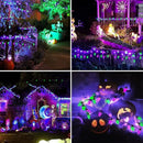 Extendable Purple and Green 2PK 100 LED C9 Halloween Lights Indoor Outdoor Waterproof, 98FT Super Bright C9 String Lights 13 Modes with Timer for Tree Patio Party Garden Halloween Decorations by CozyNest Decor