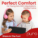 Puro Sound Labs PuroBasic Wired Headphones for Kids - Volume-Limiting & Adjustable with Microphone – Compatible with Smartphones, Tablets, PCs, and More – Safe, Durable Headphones for Kids – Red by TinyTreasures Baby Boutique