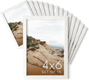 Haus and Hues 4x6 Natural White Wood Photo Frame Set of 15 - Mini Picture Frames Bulk Gallery Set - Premium Bulk Picture Frames 4x6 for Stylish Photo Gallery Wall Frame Set - Ideal for Home & Office by CozyNest Decor