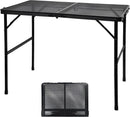 Camping Table with Mesh Desktop, Lightweight & Portable Folding Grill Table, Height Adjustable Metal Outdoor Table for Camp, Cooking, BBQ, RV, Picnic-3 FT Black by GreenHaven Gardens