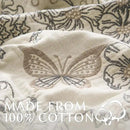 jinchan Boho Floral 100% Cotton Blanket 4-Layer Throw Blanket with Tassel Grey and White Flower Butterfly Soft Luxury Rustic Farmhouse Decor Blanket for Couch Bed 80x90 inch All Season Gift for Women by CozyNest Decor