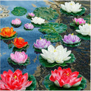 Artificial Lily Pads for Pond, 11in & 6in Artificial Flowers Floating Foam Lotus Flower with Fake Lily Pads, for Pool Garden Koi Fish Pond Aquarium Pool Wedding Decor, 14PCS by GreenHaven Gardens