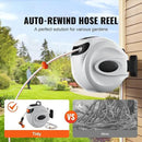 65' x 5/8" Retractable Hose Reel Wall-Mounted with 180° Swivel–Heavy-Duty Automatic Water Hose Storage for Garden,Yard,and Outdoor Use by GreenHaven Gardens
