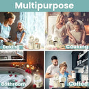 Home Intuition 4-Piece Ceramic Kitchen Canisters Set, Airtight Containers with Wooden Spoons Reusable Chalk Labels and Marker for Sugar, Coffee, Flour, Tea (Off White) by CozyNest Decor