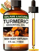Kukka Turmeric Oil for Skin - 4 Fl Oz - 100% Pure Natural Turmeric Essential Oil, Herbaceous Scent, for Face, Hair, Aromatherapy, Candle & Soap Making Scent DIY by CozyNest Decor