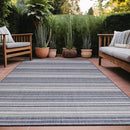 Stripe Outdoor Rug 5x7 Washable Outside Carpet for Indoor Patio Porch Waterproof Easy Cleaning Non Shedding Area Rugs Blue 5 x 7 by CozyNest Decor