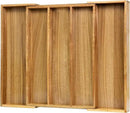 VaeFae Acacia Kitchen Silverware Organizer, Cutlery Drawer Organizer with 5 Compartments, Wooden Utensil Holder for Flatware and Cooking Tools by CozyNest Decor