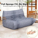 Full Foam Loveseat Sofa,Adults Bean Bag Chairs Floor Couch with Soft Waterproof Fabric,Armless Fireside Lounge Chair for Living Room,Apartment and Office (Grey) by CozyNest Decor