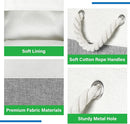 Bidtakay Small Baskets Fabric Storage Baskets for Organizing 3-Pack 12x8x5 Inch Collapsible Storage Bins for Shelves Canvas Bins for Closet Organization Home Baskets Storage Linen Closet S-White&Grey by TinyTreasures Baby Boutique