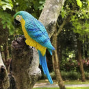 Realistic Parrot Sculpture Resin Hanging Parrots Garden Statues Lifelike Bird Figurines Landscape Ornament Patio Yard Lawn Figurine Tree Decor, Outdoor Garden Wall Statues (Blue) by GreenHaven Gardens