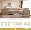 HOOOWOOO Modular Sectional Sofa,8 Pieces Sectional Couches for Living Room,131X98 G Shaped Cloud Couch with Ottoman Chaise Set(Beige Velvet Corduroy) by CozyNest Decor