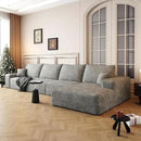 136" Sectional Couches for Living Room Modern Modular Sofa with L-Shape Couchs Upholstered Boneless Couch Deep Seat Sectional Couch with Chaise (Grey, Right Facing Chaise+3Seaters) by CozyNest Decor