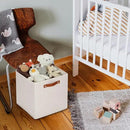HNZIGE Foldable Storage Cubes Bins for Organizing, Set of 4, Fabric Cube Canvas Storage Bins 11 x11, Collapsible Bins for Organization with Handles for Shelf Nursery(Beige) by CozyNest Decor