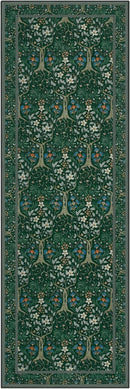 Joydeco Washable Runner Rug Non Slip, Floral Kitchen Carpet Runner 2x6, Soft Low-Pile Botanical Forest Indoor Floor Door Mat for Hallway Bathroom Entryway Laundry Room, Dark Green by TinyTreasures Baby Boutique