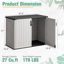 Greesum Outdoor Horizontal Storage Sheds 27 Cu.ft Resin Large Storaged Box Weather Resistance, Without Shelf, Easy to Assemble, Prefect for Garden, Patios, Backyards, White by GreenHaven Gardens