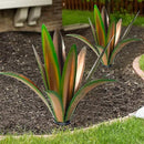 TOMBABY Enlarge thickened Wind Resistant Metal Agave Garden Art Plant Country Sculpture Statue Outdoor decoration Courtyard Lawn Ornament Gift (12 Leaves Green 2 pcs) (TB-410-415) by CozyNest Decor