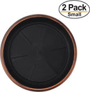 7" Decorative Heavy Duty Tray/Saucer (2 Pack) Rustic Medieval/French Country Look, Pot/Planter Base for Indoor/Outdoor Decor Use. Long Lasting, Reusable Light Weight (7 inches, Copper) by GreenHaven Gardens