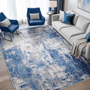 Washable Area Rugs 5'x8' Non-Slip Modern Abstract Soft for Living Room Entryway Bedroom Nursery, Print Pattern, Blue Grey Navy Gray by TinyTreasures Baby Boutique