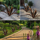 TOMBABY Enlarge Thickened Wind Resistant Metal Agave Garden Art Plant Country Garden Sculpture Statue Outdoor Decoration Agave Metal Plant Courtyard Ornament Gift (2, 12 Leaves Black) by CozyNest Decor