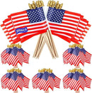 300pcs Small American Flags on Stick, Handheld 8 x 5.5 Inchs Mini American Flags with Kid-Safe Golden Spear Top, US Flags for 4th of July Decorations Outdoor, Independence Day Decorations by GreenHaven Gardens