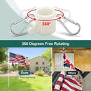 2 Pack Ground Flag Pole for Outside House - 8.5 FT Tangle Free Heavy Duty Flag Pole Kit with Windproof Stand,Outdoor Inground Flag Holder for Yard Garden, Includes Bonus 3x5 American Flag, White by GreenHaven Gardens