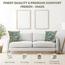 Charlotte Home Furnishings Decorative Tapestry Pillow Cover 19x19 in, Blue Tree Couch Throw Pillow Cover, French Country Square Cushion Cases for Living Room Home Decor, Soft Cotton Jacquard Woven by CozyNest Decor