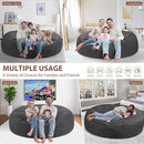 7FT Bean Bag Chair, Large Bean Bag Chairs with Memory Foam Filled, Fluffy Beanbag Sofa with Dutch Velvet Cover, Round BeanBag Chairs for Living Room, Playroom - Grey by TinyTreasures Baby Boutique