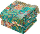 MSGKV Boho Throw Blanket for Bed Twin Size Cotton Muslin Breathable Floral Blanket 60"x80" Sofa Couch Blankets for All Seasons Lightweight Farmhouse Blankets Boho Home Decor by CozyNest Decor