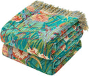 MSGKV Boho Throw Blanket for Couch Bed Chair 100% Cotton Muslin Breathable Floral Blanket 50"x60" Sofa Blankets for All Seasons Lightweight Farmhouse Blankets Boho Home Decor by CozyNest Decor