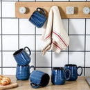 Hasense Espresso Cups 8 oz, Small Coffee Cups Set of 6, Ceramic Mugs with Handle for Coffee, Tea, Cappuccino and Mocha, Dishwasher & Microwave Safe, Blue by CozyNest Decor