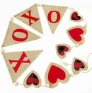 Valentine’s Day Party Decorations Felt XOXO Sign Triangle Pennant Banner Flag Buffalo Plaid Red Black Heart Burlap Garland with Wood Beaded for Wedding Birthday Valentine’s Day Party Supplies by CozyNest Decor