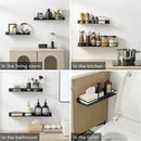 JOOM Metal Wall Floating Shelf - Metal Wall Shelf, Black Floating Shelf, Small Bathroom Shelf, (Black, 8Inch) by CozyNest Decor