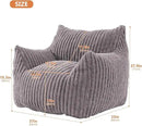Giant Bean Bag Chairs for Adults with Filling Plush Fluffy Bean Bag Chairs for Teens with Armrests Comfy BeanBag Lazy Couch Sofa Chair for Bedroom Living Room Reading (Dark Gray2, M-for Teens/Adults) by CozyNest Decor