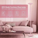 BoostArea Torchiere Floor Lamp Pink, 30W Super Bright LED Standing Lamp, 3000K Stepless Dimmable Pole Lamp with Rotary Switch, 71inch Tall Metal Modern Floor Lamps for Living Room,Bedroom,Home Decor by CozyNest Decor