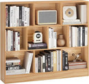 LEYAOYAO 10 Cube Bookshelf with Base,3 Tier Mid-Century Modern Grey Bookcase,Standing Wide Bookshelves Storage Organizer Shelf,Rustic Wood Display Cabinet Book Shelves for Bedroom,Living Room,Office by CozyNest Decor
