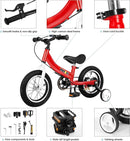 Balance Bike 2 in 1,The Dual Use of a Kids Balance Bike and Toddler Bike, for 2 3 4 5 6 7 Years Old -12 14 16 Inches with Training Theory, Brake, Pedal by TinyTreasures Baby Boutique