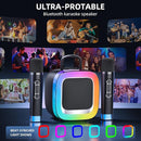 Kinglucky 2025 Upgrade Karaoke Machine, Portable Bluetooth Speaker with 2 Wireless Microphones for Adults & Kids with Lights, Karaoke for All Smartphones, Birthday, Family, Home Party or Gifts (Black) by TinyTreasures Baby Boutique