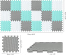 qqpp EVA Rubber 18 Tiles Interlocking Puzzle Foam Floor Mats - Baby Play Mat for Playing | Exercise Mat for Home Workout. White, Green, Gray. QC-AHLb18N by TinyTreasures Baby Boutique