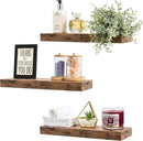 Sorbus Floating Shelves for Wall, Bathroom Shelves Wall Mounted for Kitchen, Bedroom, Bathroom Storage Over Toilet, Hanging Book Shelf for Wall Home Decor Living Room (Mahogany, 3 Pack) by CozyNest Decor