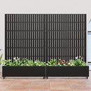 Casaphoria Metal Raised Garden Bed with Trellis and Wheels, 72"x47"x16" Planter Box for Climbing Plants, Vegetables & Vines, Features Drainage Holes and Privacy Screen (Black) by GreenHaven Gardens