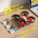 Holy Stone Mini Drone for Kids and Beginners RC Nano Quadcopter Indoor Small Helicopter Plane with Auto Hovering, 3D Flips, Headless Mode and 3 Batteries, Great Gift Toy for Boys and Girls, HS210 Red by TinyTreasures Baby Boutique