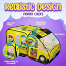 Kiddzery School Bus Pop Up Kids Play Tent - Tents with Sound Play Button for Toddler & Up - Girls and Boys Magic Wheels Bus for Indoor & Outdoor - Pretend Toy Playhouse - Playhouses for Toddlers by TinyTreasures Baby Boutique