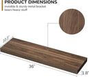 Fun Memories Floating Shelves - 10.3 Inch Deep Wall Shelf for Decor & Storage - Wall Mounted Display Shelving with Invisible Heavy-Duty Metal Bracket - 36"x 10.3"x 1.8" 1 Pack, Walnut by CozyNest Decor