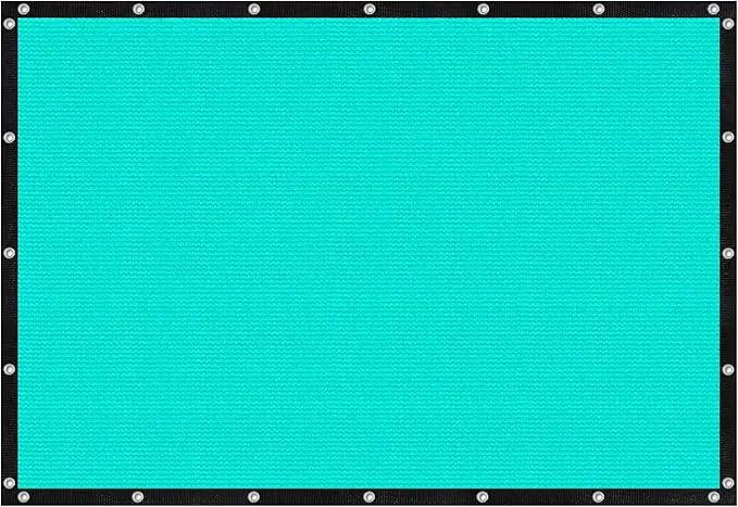 VICLLAX Shade Fabric Sun Shade Cloth with Every 2 FT Grommets for Patio Garden Pergola Cover Canopy 11x19 FT, Turquoise