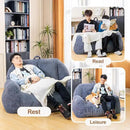 Giant Bean Bag Chair, Faux Fur Bean Bag Chair for Adults, Fluffy and Comfy Bean Bags with Filler, Big Bean Bag Sofa Chair for Reading, Gaming, Stuffed High-Density Foam, Grey by CozyNest Decor