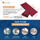 SunnyBay Extra Large Microwave Heating Pad, Microwavable Heavy Weighted Full Body Moist Hot or Cold Pack and Washable Fleece Cover, 10x24 Inches, 2.8 lbs, Made in USA, (Buffalo)