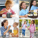 2-in-1 Insulated Food Jar & Snack Container - 15oz Kids Soup Thermos for Hot Food with Handle and Spoon, Leak Proof Reusable Toddler Snack Box, Perfect for School & Travel, Grey by TinyTreasures Baby Boutique