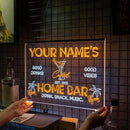 Personalized Cocktail Bar Signs with Your Name for home wall light up with personalized pub name, man cave accessories, beer themed neon customizable lighted sign by CozyNest Decor