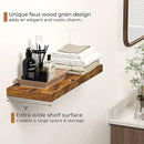 Floating Shelves - 2 Pack 9 Inch Rustic Wooden Wall Shelves - Extra Deeper & Thicker Wall Mounted Storage Shelf for Living Room, Kitchen, Farmhouse - 24" W x 9" D x 1.6" H - Rustic Brown